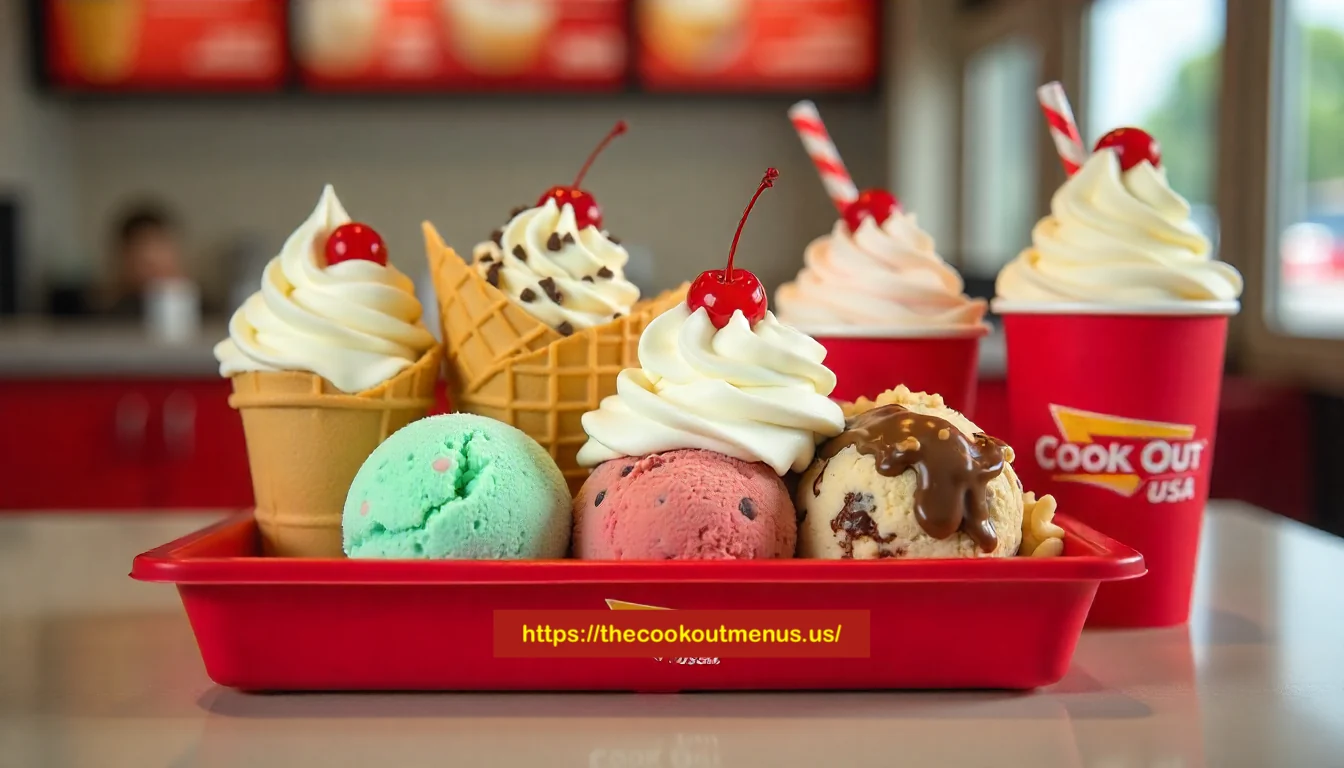 Cookout Ice Cream Menu