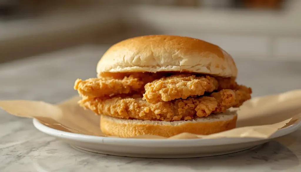 Homemade Cookout-style chicken strip sandwich