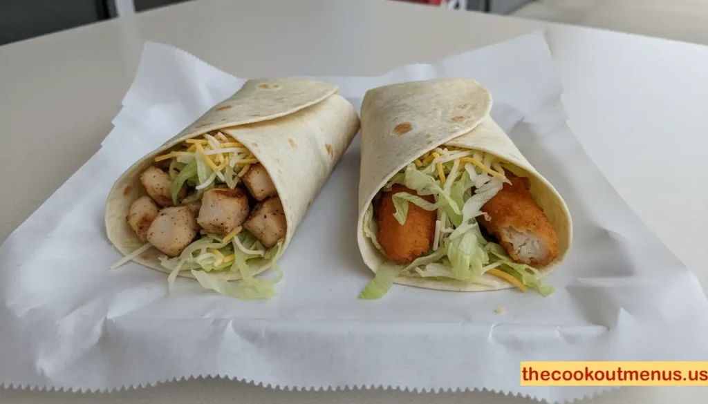 Types of Chicken Wraps You Can Order at Cook out