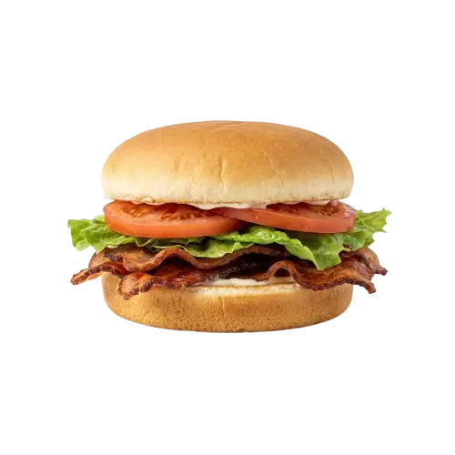 Cook Out BLT Sandwich with bacon, lettuce, tomato and mayo