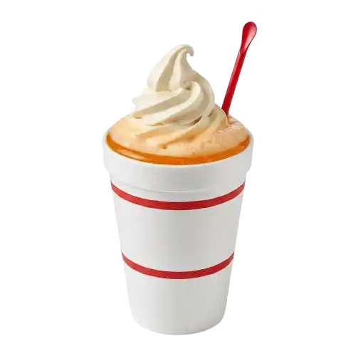 Cook Out Fanta Float with vanilla soft serve