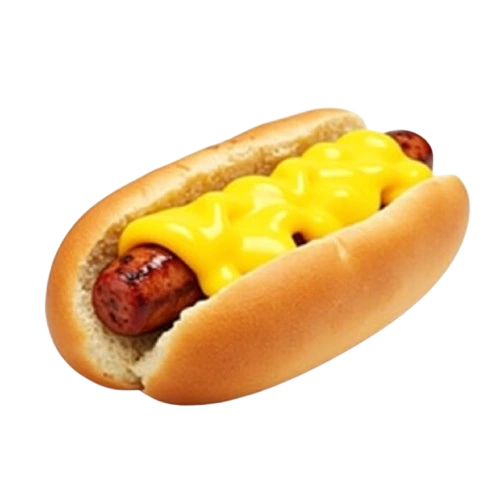 Cookout cheese dog with melted cheese